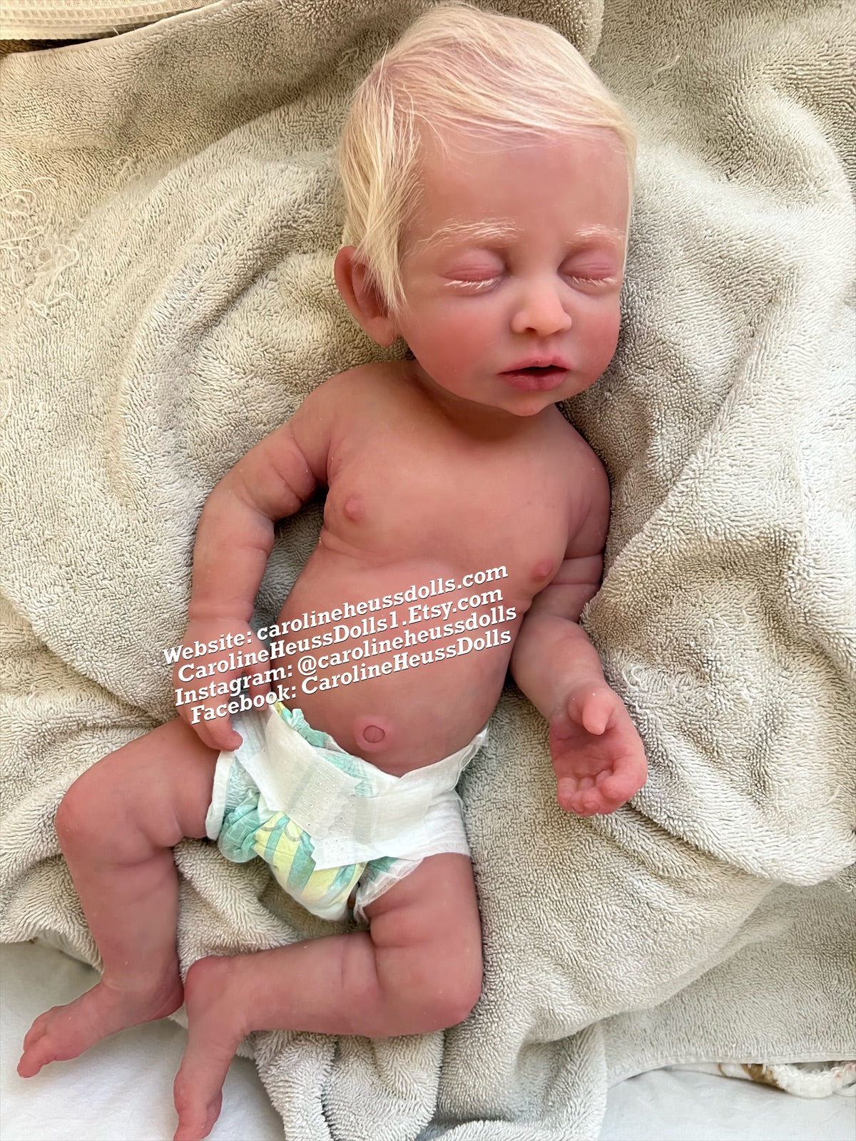 Custom order, High quality soft full body silicone baby doll, newborn reborn baby boy Drew, layaway available