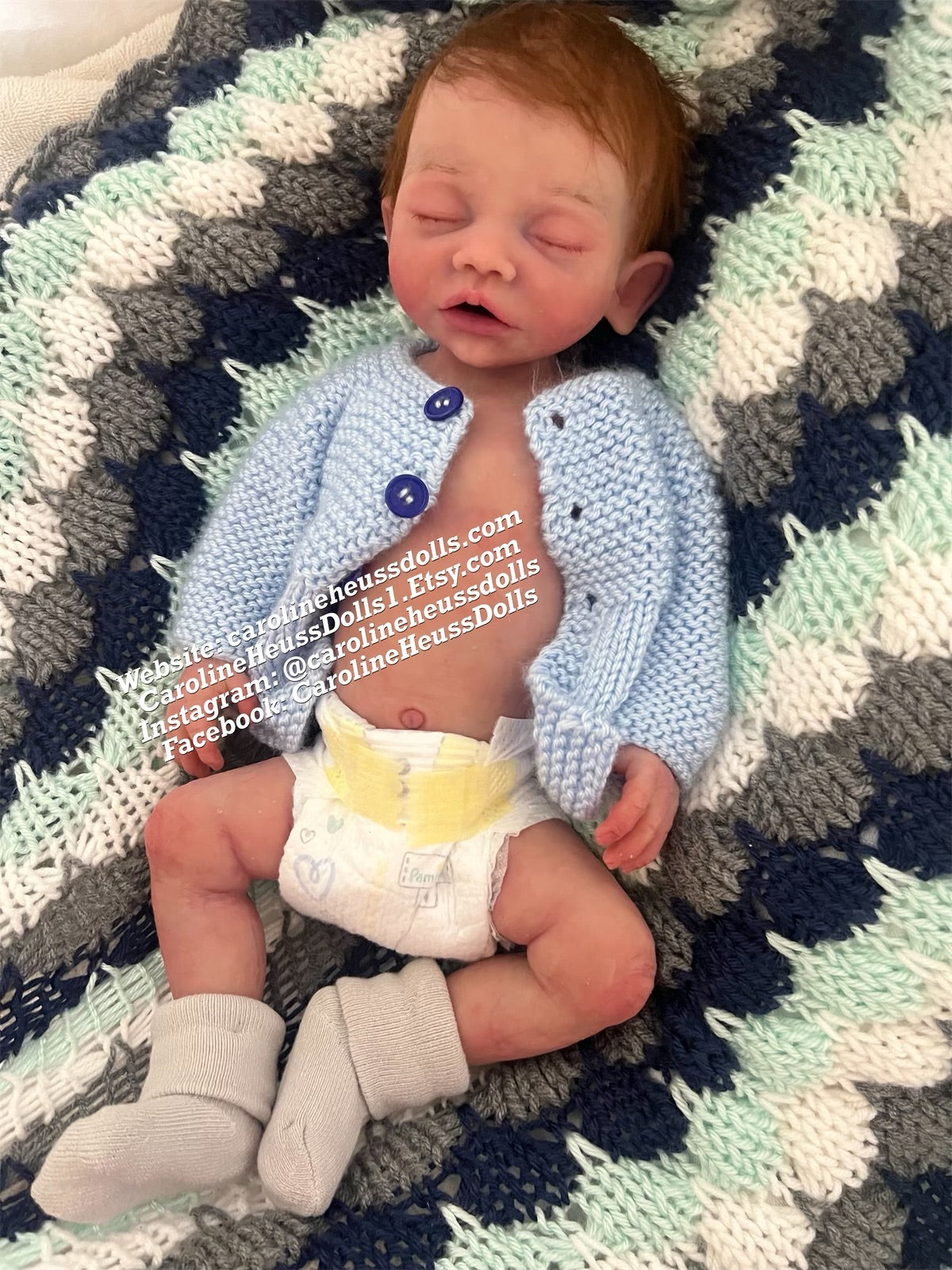 Custom order, Bridger, full body Silicone baby doll