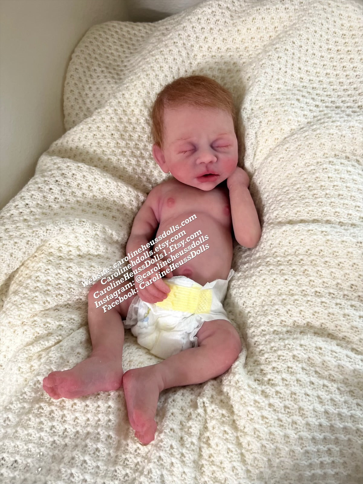 Ready to ship, full body solid silicone preemie River reborn baby girl. Ready for Christmas