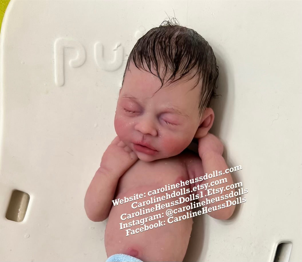 Ready to ship, full body solid silicone preemie River reborn baby girl. Ready for Christmas