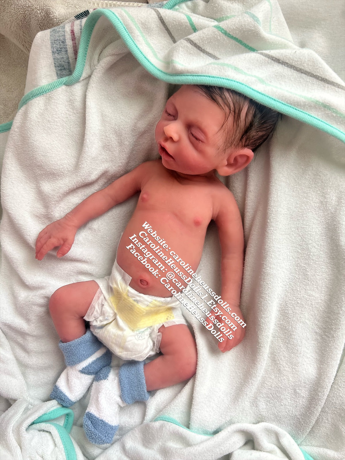 Custom order, soft full body solid silicone preemie baby boy doll, reborn ranger