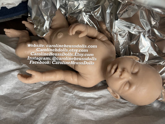 Full body silicone, Blank kit, soft full body silicone, newborn reborn baby boy Drew, layaway available