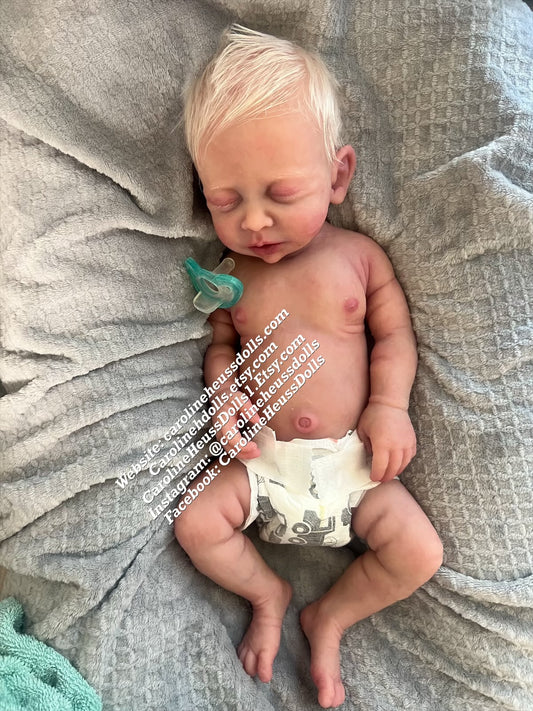 Ready to ship , Full body silicone baby doll, newborn reborn baby boy Drew