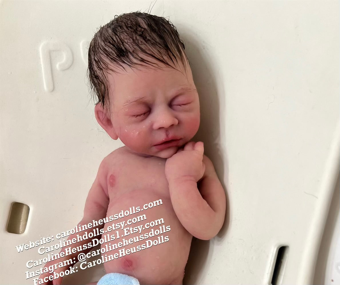Ready to ship, full body solid silicone preemie River reborn baby girl. Ready for Christmas