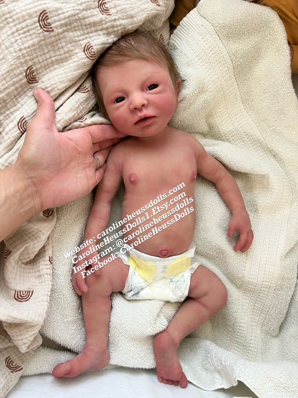 Customizable, full body silicone reborn baby girl or boy doll Wren