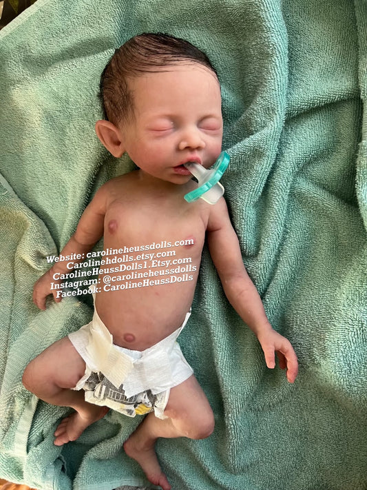 Ready to ship, soft full body Silicone newborn reborn baby boy doll Bridger