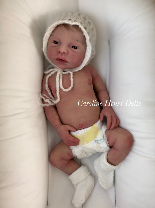 Customizable, full body silicone reborn baby girl or boy doll Wren
