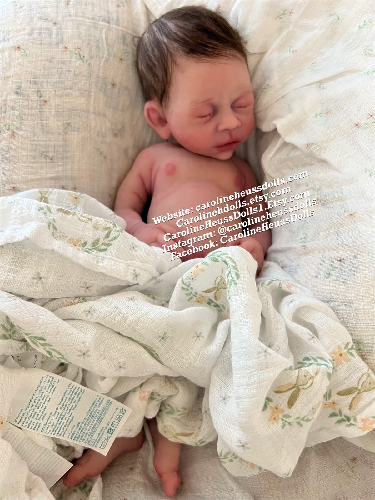 Ready to ship, full body solid silicone preemie River reborn baby girl. Ready for Christmas