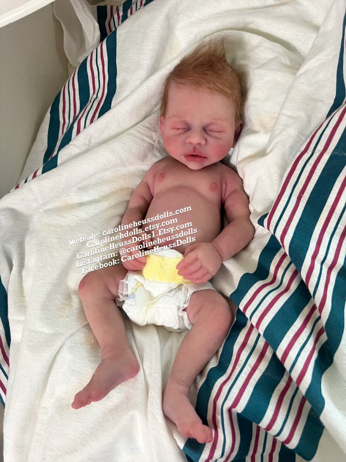 Ready to ship, full body solid silicone preemie River reborn baby girl. Ready for Christmas