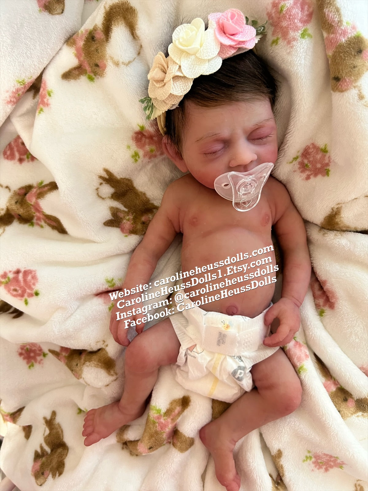 Ready to ship, full body solid silicone preemie River reborn baby girl. Ready for Christmas