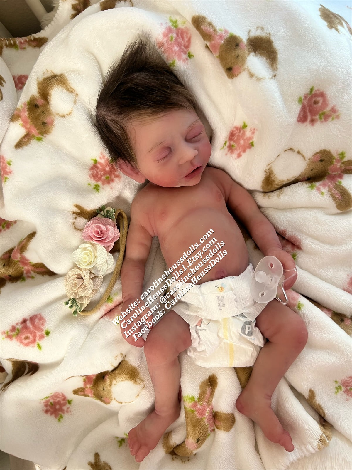 Ready to ship, full body solid silicone preemie River reborn baby girl. Ready for Christmas