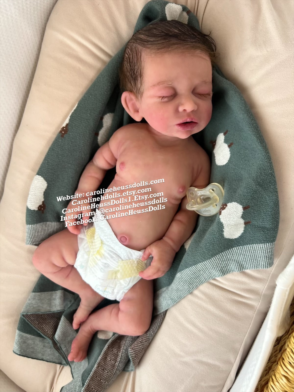 Chubby Newborn Drew, full body silicone baby, custom order