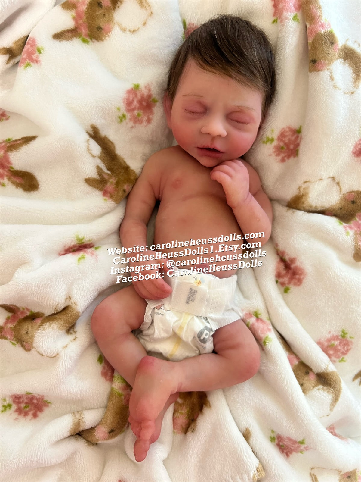 Ready to ship, full body solid silicone preemie River reborn baby girl. Ready for Christmas