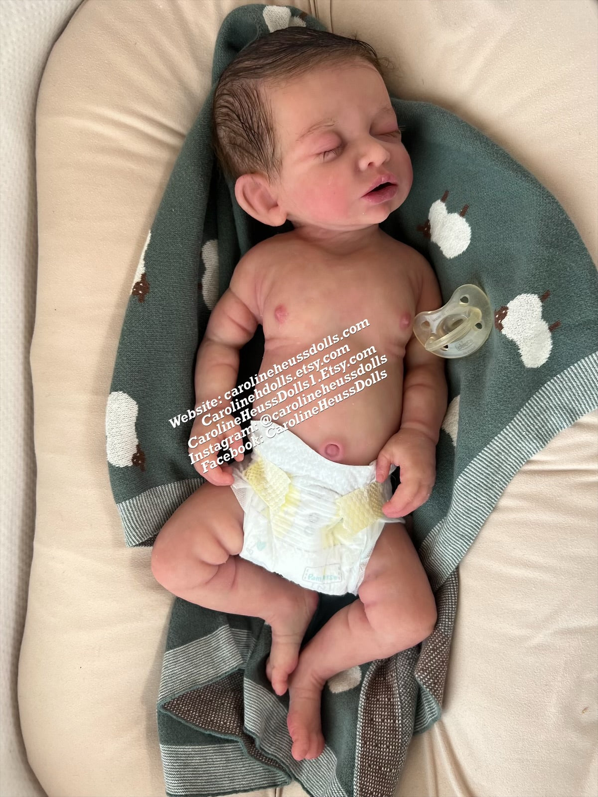Chubby Newborn Drew, full body silicone baby, custom order