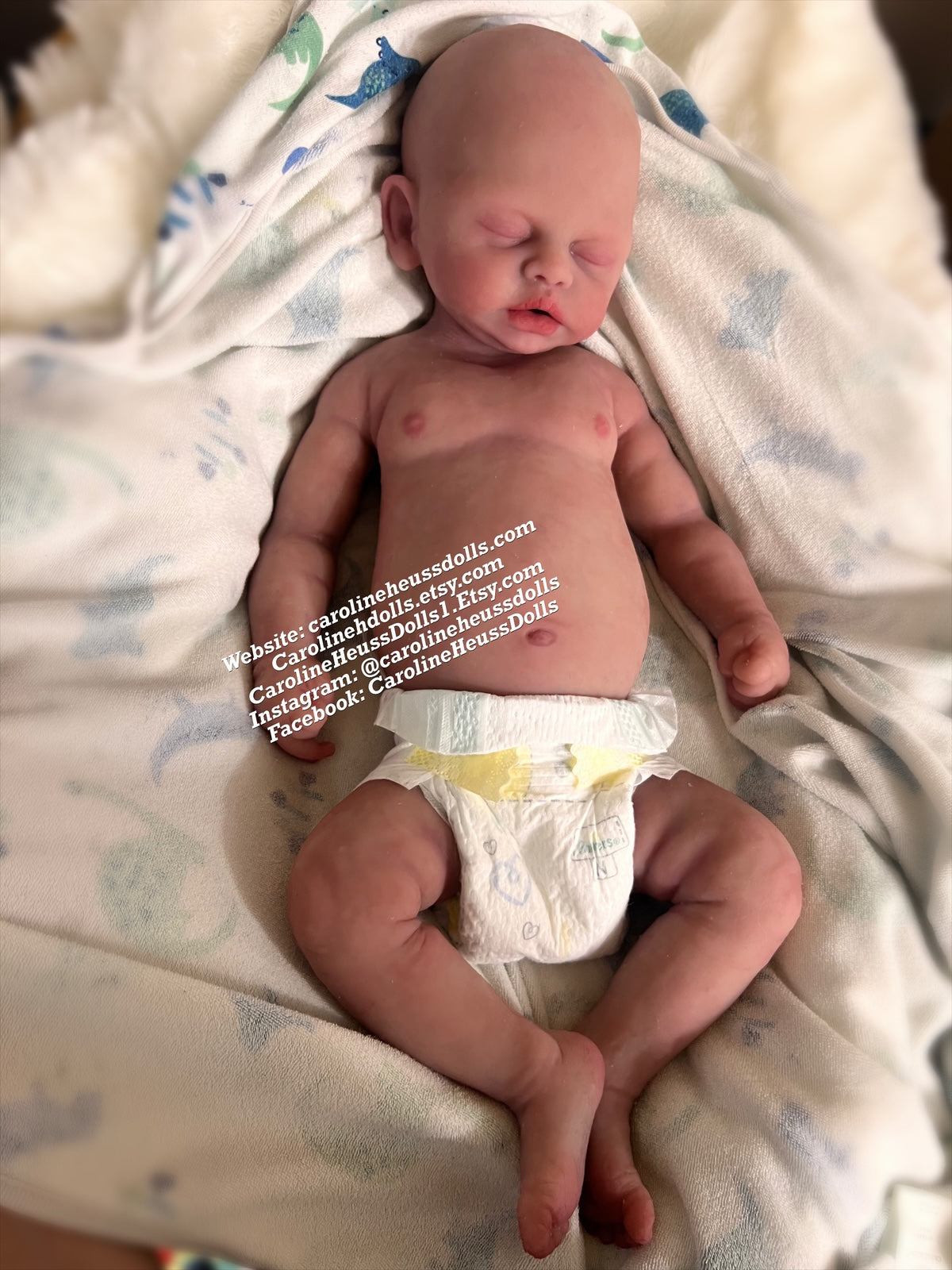 Ready to ship, soft full body silicone chubby 8lb newborn baby Olive